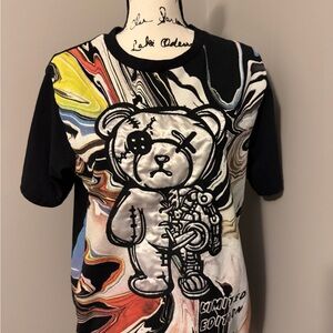 Men's Graphic Bear Tee - Black Multicolor